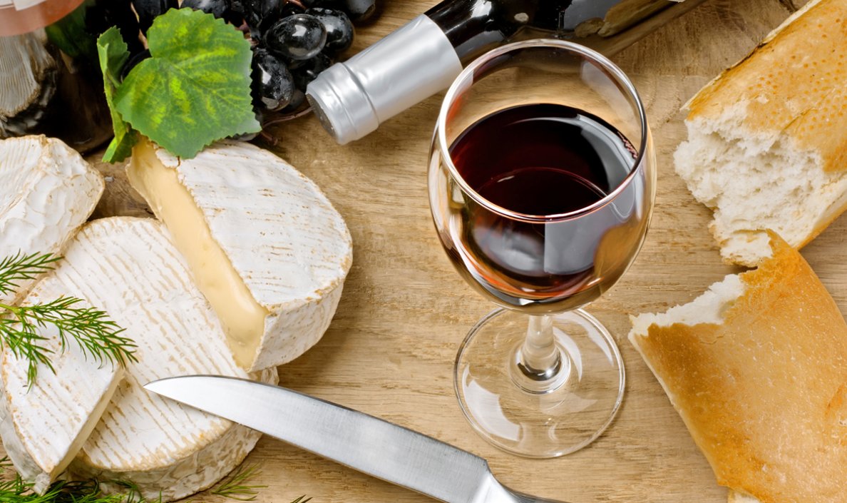 Wine Glass and cheese